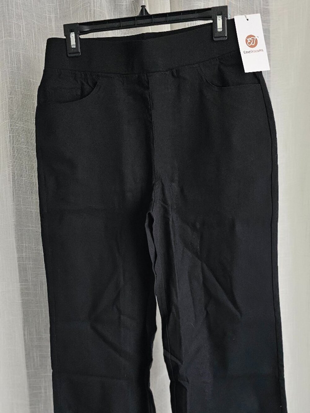 Ease Trousers-High Waisted Multi-Pocket Straight Leg Stretchy  Business Wide Le